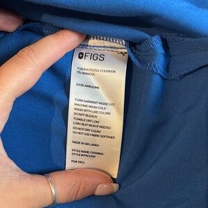 Figs Blue Scrub Top